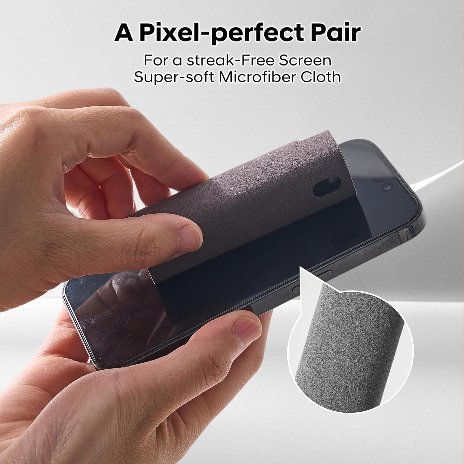 Touchscreen Mist Cleaner, Screen Cleaner, for All Phones, Laptop and Tablet Screens,Two in One Spray and Microfiber Cloth (Grey)