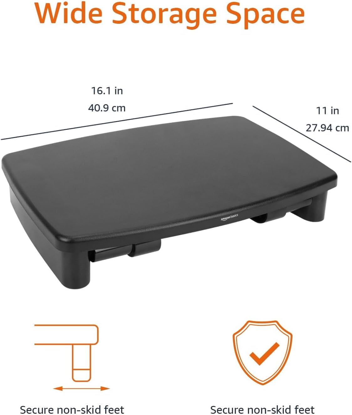 Height Adjustable Monitor Stand Riser with Storage Organizer, Multifunctional Desk Accessories for Reduced Neck Strain - Fits Monitors, Laptops up to 22Lbs, Black