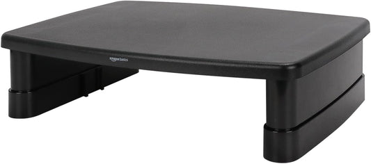 Height Adjustable Monitor Stand Riser with Storage Organizer, Multifunctional Desk Accessories for Reduced Neck Strain - Fits Monitors, Laptops up to 22Lbs, Black
